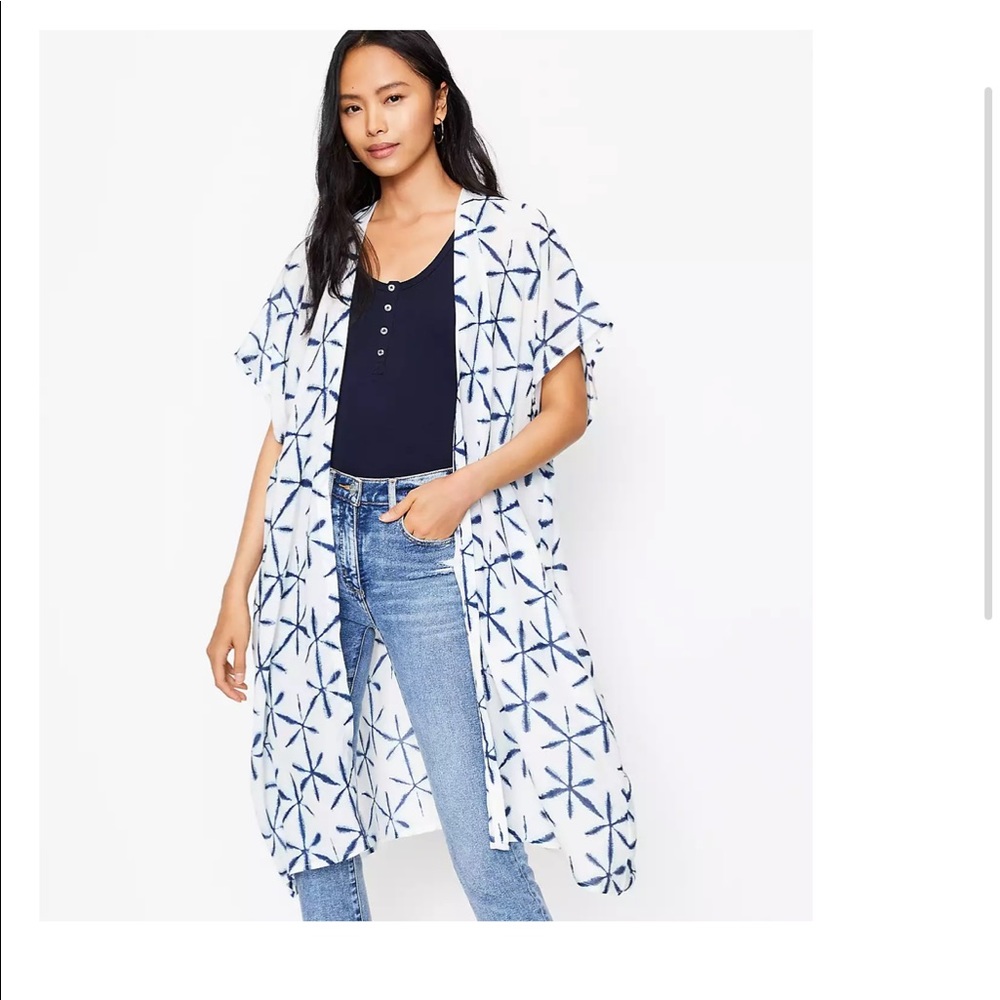 NWT LOFT star tie dye kimono XS/S